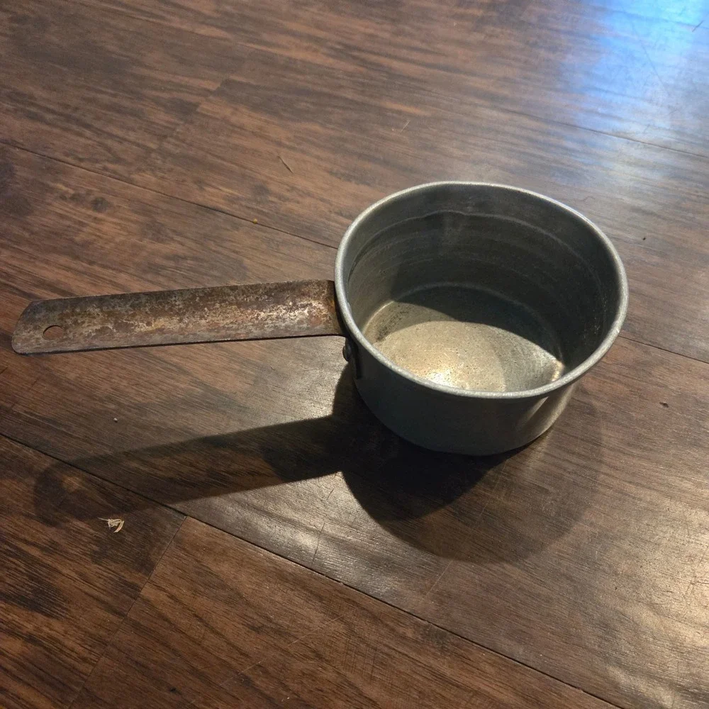 Vintage Enterprise Quality Aluminum Small Saucepan Rustic Farmhouse Decor 10.5in